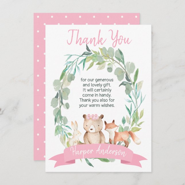 Kort för tack för baby shower för (Fram/baksida)