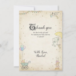Kort för tack för berättelsebokbaby shower