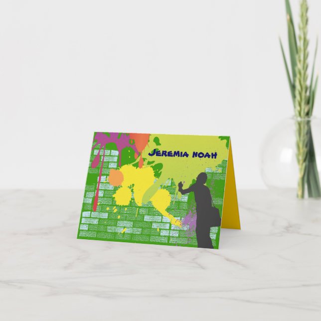 Kort för tack för grafittikonstnärpub bat mitzvah (Framsida)