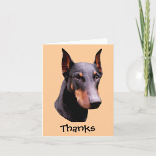 Kort för tack för hund för DobermanPinscheransikte
