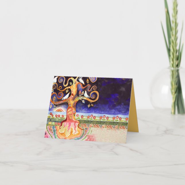 Kort för tack för livets trädduvapub bat mitzvah (Framsida)