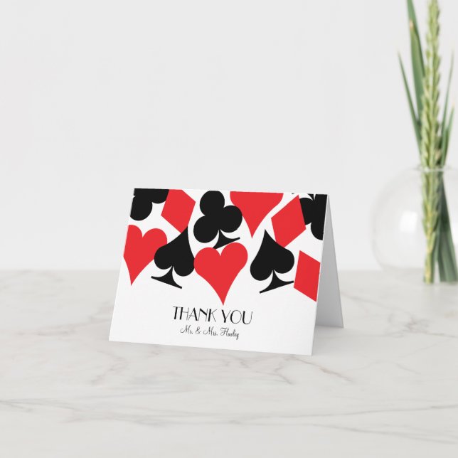 Kort för tack för ödeLas Vegas bröllop i vit (Framsida)