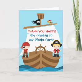 Kort för tack för piratfraktfödelsedag