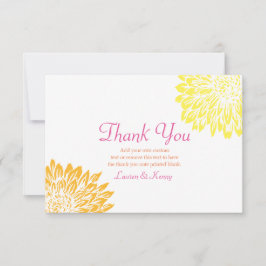 Kort för tack för rosa-, orange- & gultmorsamorsor