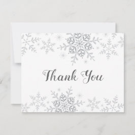 Kort för tack för snöflingorvinterbaby shower