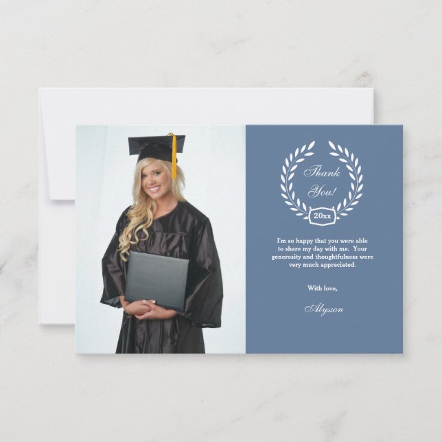 Kort för tack för studentenkranfoto (Framsida)