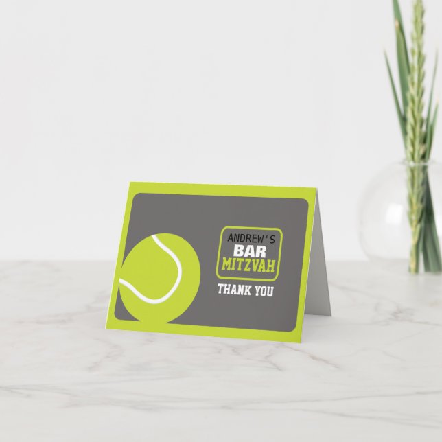 Kort för tack för TENNISpubMitzvah inbjudan (Framsida)