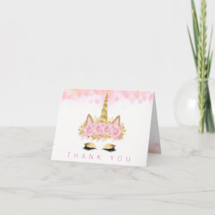 Kort för tack för UnicornansikteUnicorn