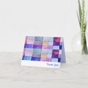 Kort för tack för VATTENFÄRGPATCHWORK TRÄD vikt