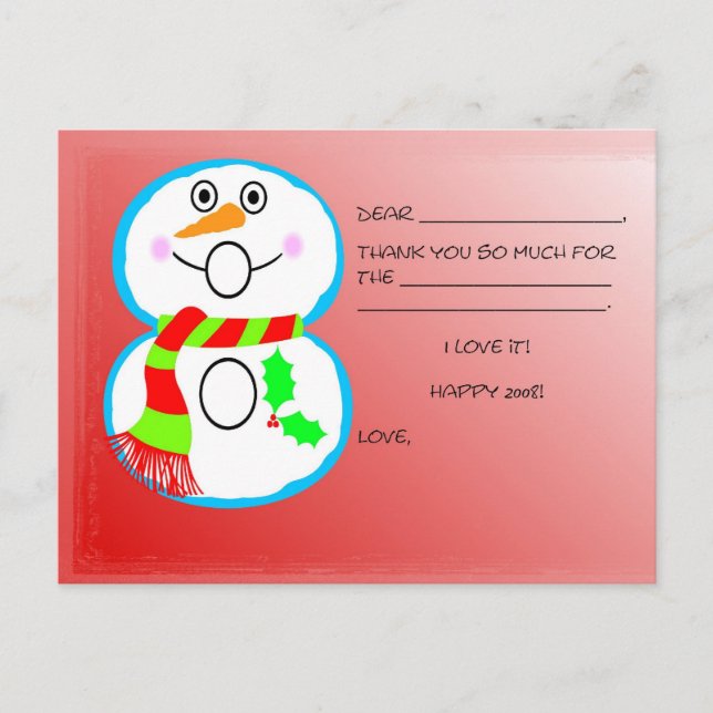 Kort för Tack i julklapp för barn (Framsida)