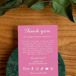 Kort för tack till kunder