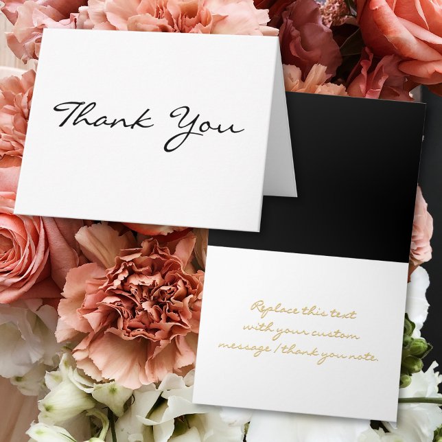 Kort för tackkort för anpassningsbarpersonlig (Custom Custom Elegant Thank You Note Card)