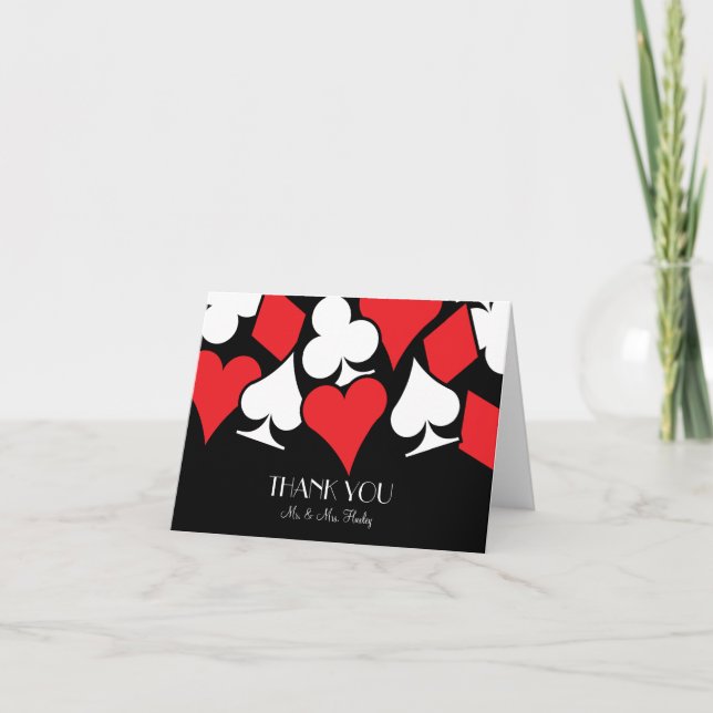 Kort för tackkort för ödeLas Vegas bröllop (Framsida)