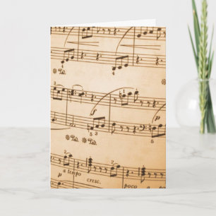 Kort för tackmusik noterhälsning