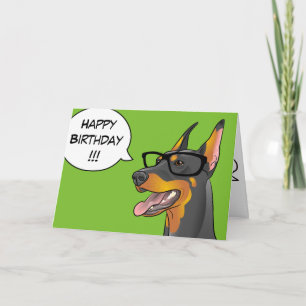 Kort för tecknad för Geek för Doberman för
