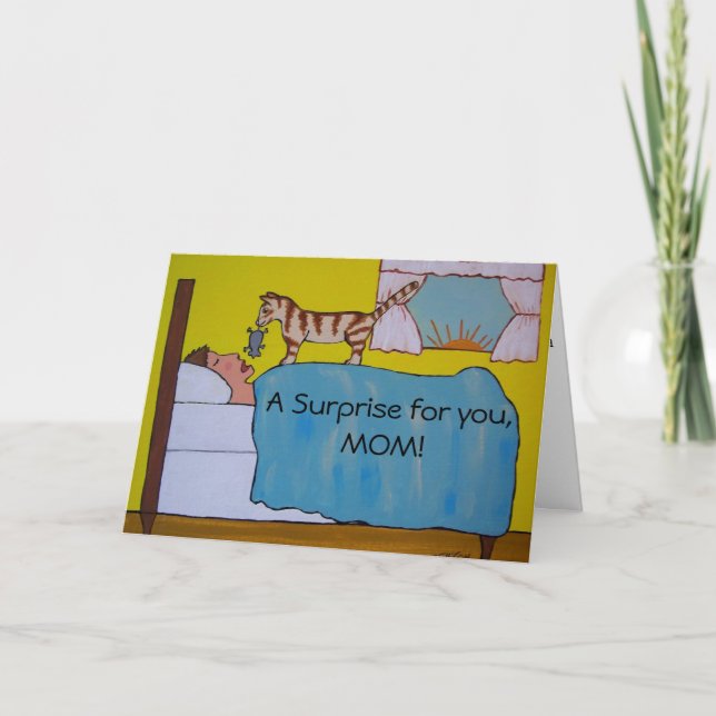 Kort för tecknadkattmors dag (Framsida)