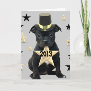 Kort för Terrier för gott nytt årStaffordshire