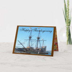 Kort för thanksgivingMayflower hälsning