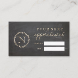 Kort för tidsbeställning för Monogram för svart