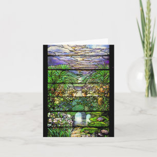 Kort för Tiffany art nouveaumålat glass