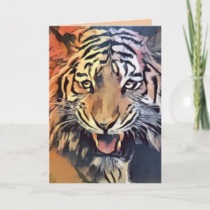 Kort för tigeransiktehälsning