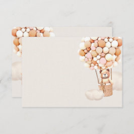 Kort för tomt hölje för rosa Bear Balloths