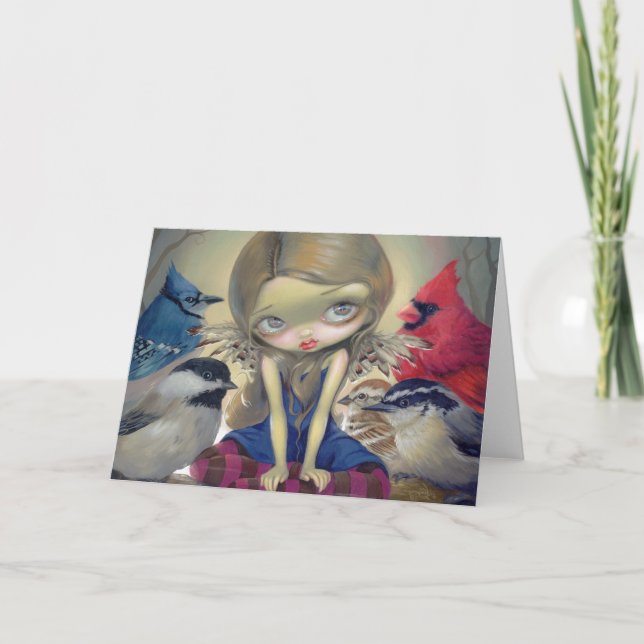 Kort "för trädgårdfågel" hälsning (Framsida)