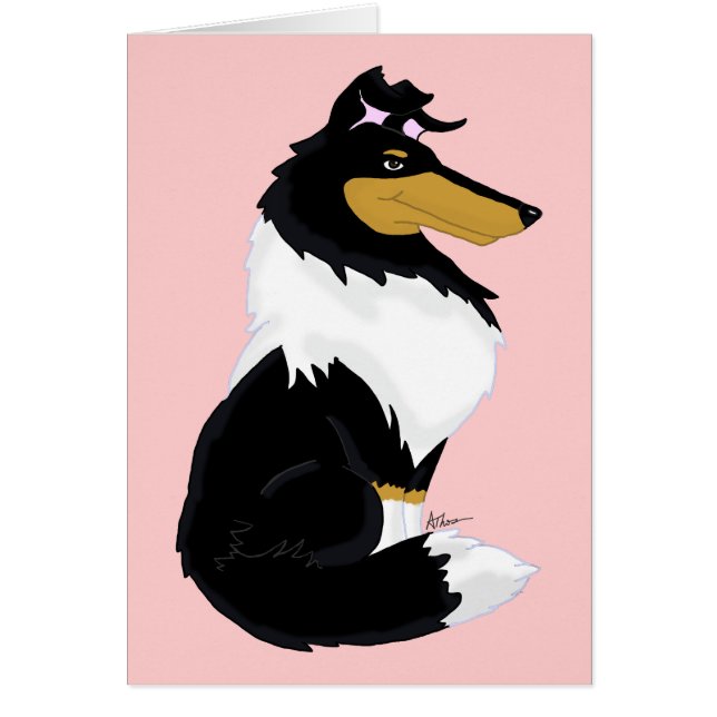 kort för Tri-färg grovt Collietecknad (Framsidan)