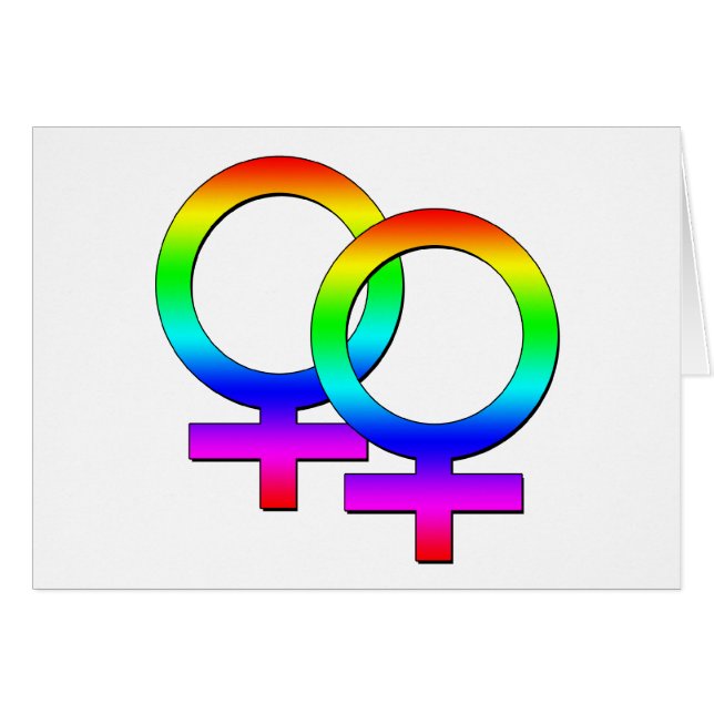 Kort för två kvinnligt tecken (Framsidan Horizontal)