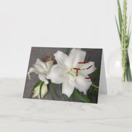 Kort för två vitliljar