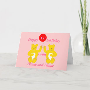 Kort för twillingarfödelsedagflickor