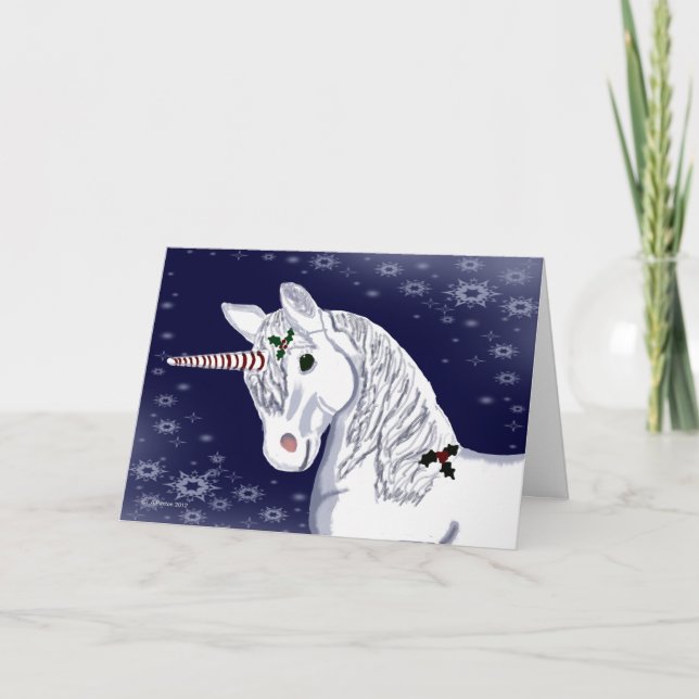 Kort för Unicorn för julpepparmintHorn (Framsida)