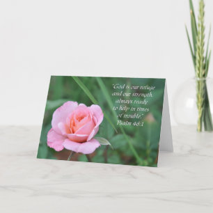 Kort för uppmuntran för Psalm46:1 rosa (tom