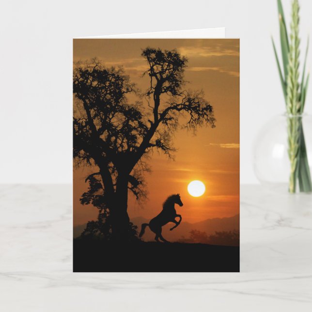 Kort för uppmuntran till häst och oak Träd (Framsida)