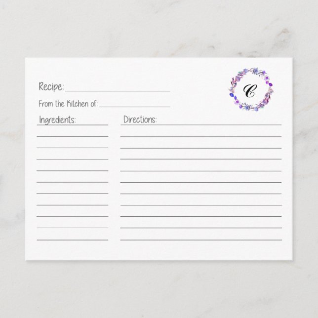 Kort för utandning av Lilac Blommigt (Framsida)