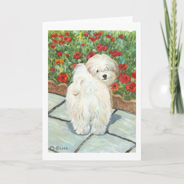 Kort för utskrift av Hund- och poppies (Framsida)