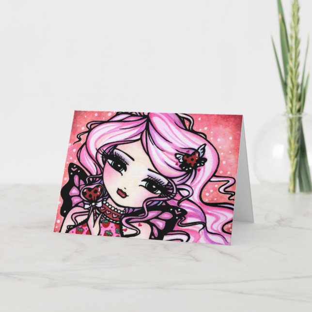 Kort för valentin för nyckelpigakärlek felikt (Framsida)