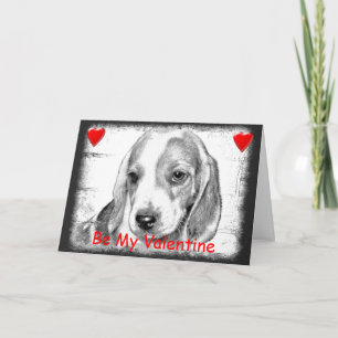 Kort för valentines day för Beaglevalphund