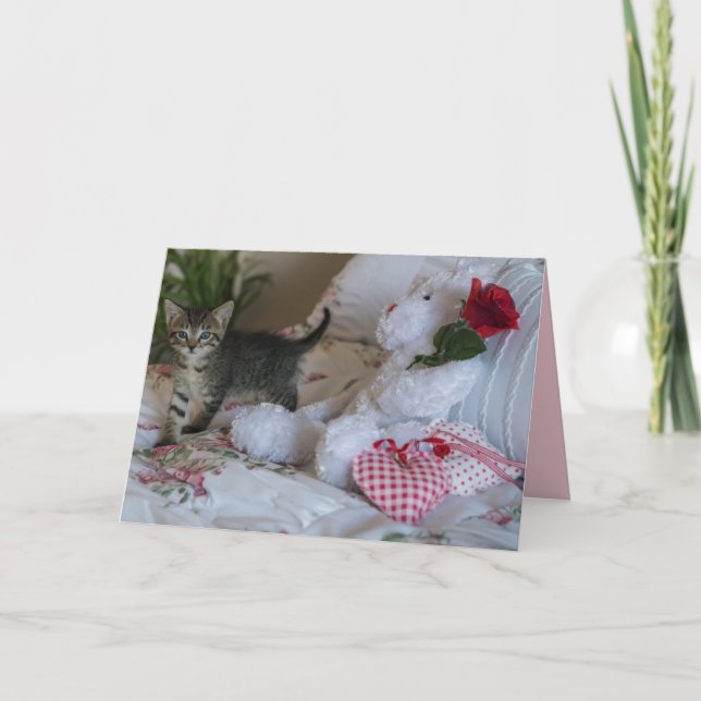 kort för valentinkattungehälsning (Framsida)