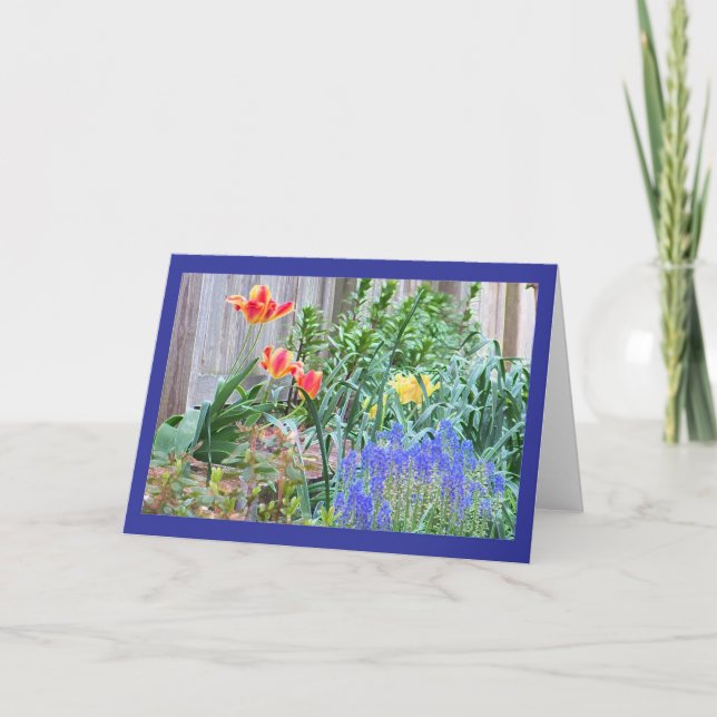 Kort för vårträdgårdfärg (Framsida)