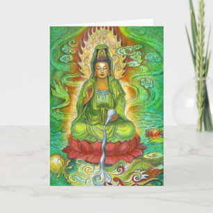Kort "för vattendrake" Kuan Yin hälsning