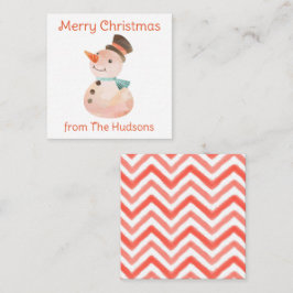 Kort för vattenfärgshölje i julklapp i Snögubbe