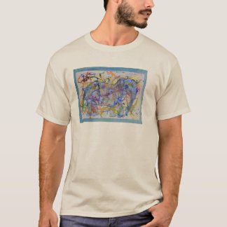 Kort för vattenfärgSquiggleelefant Tee Shirt