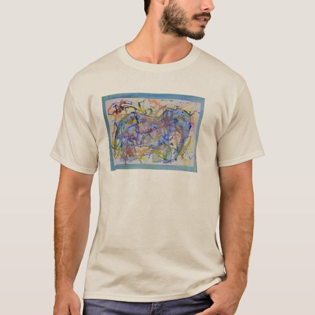 Kort för vattenfärgSquiggleelefant Tee Shirt (Framsida)