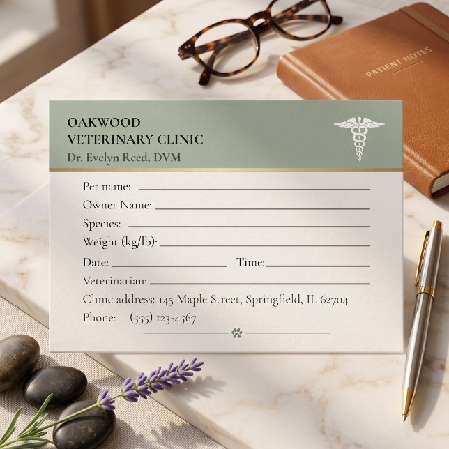 Kort för veterinärtidbok DVM-klinik redigerbar (Custom Veterinary Appointment Card DVM Clinic Editable
)