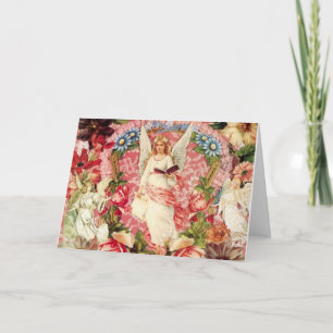 Kort för Victorianänglar- och blommaCollage