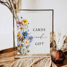 Kort för vilda blommor och gåvor poster