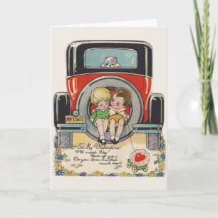 Kort för vintage carvalentinhälsning