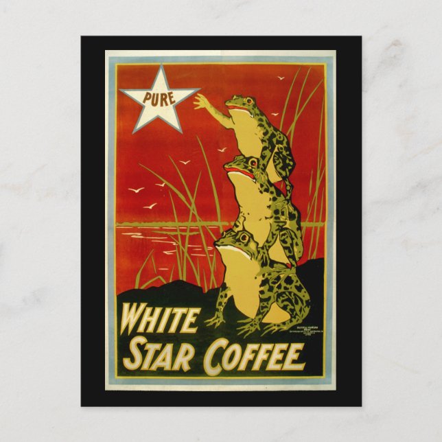 Kort för vintage grodkaffe (Framsida)