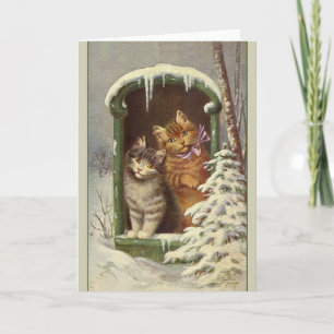 Kort för vintage - kattvinter